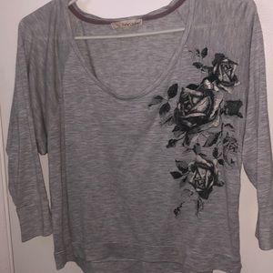 Grey rose crop top size L
